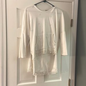 Anthropologie White sweatshirt- beautiful piece!